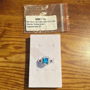 RBP3658 Bomb Party LC Swiss Blue Topaz Ring